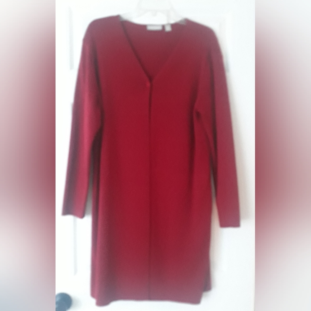 Ladies Nordstrom long red cardigan